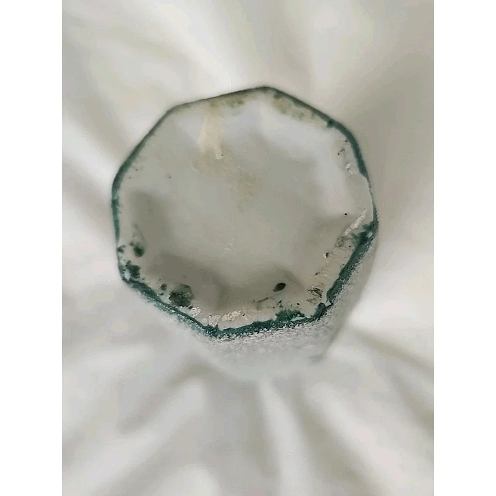 Vintage 1960s Vase Hand-Painted Celadon Green & Floral‎ 4.75